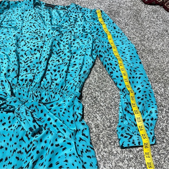 Vintage Green Blue Cheetah Abstract Print Giorgio D’Armini 90s 80s Silky L? Note - Picture 9 of 9